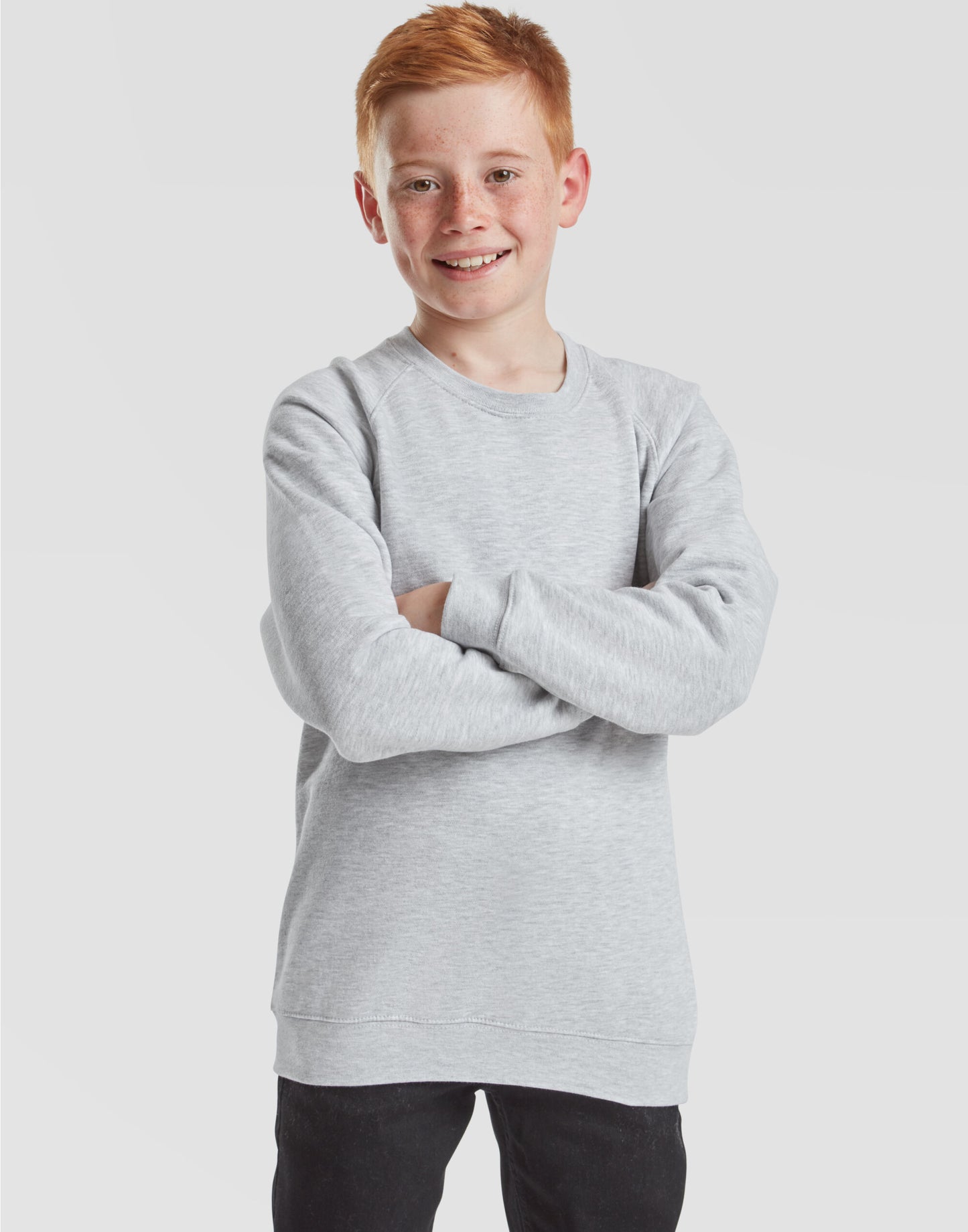 Kid's Classic Raglan Sweat - Heather Grey