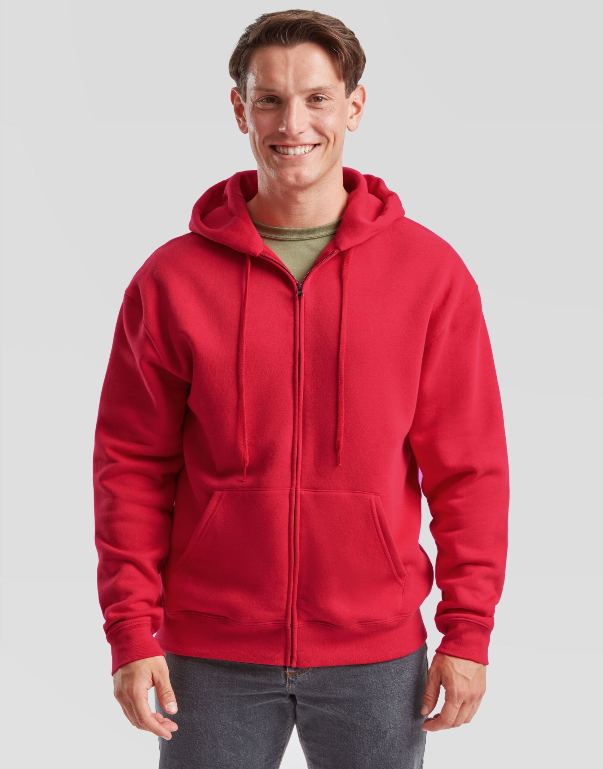 Men's Premium Hooded Sweat Jacket - Red