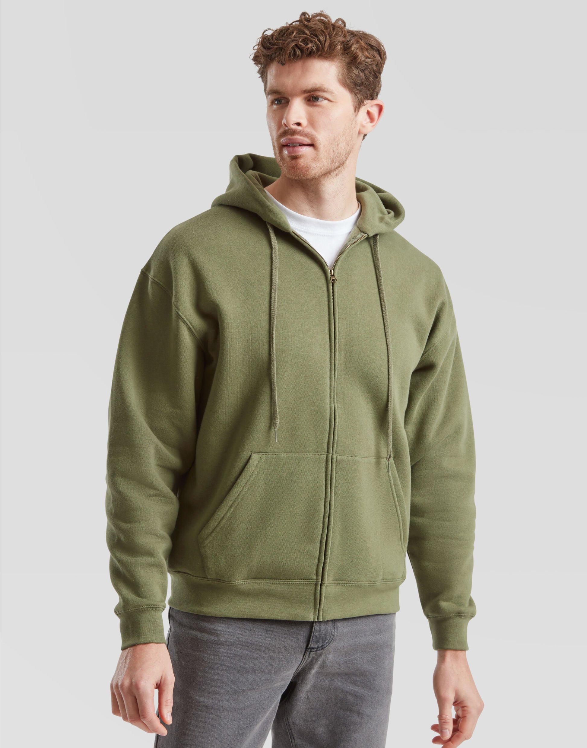 Men's Premium Hooded Sweat Jacket - Classic Olive