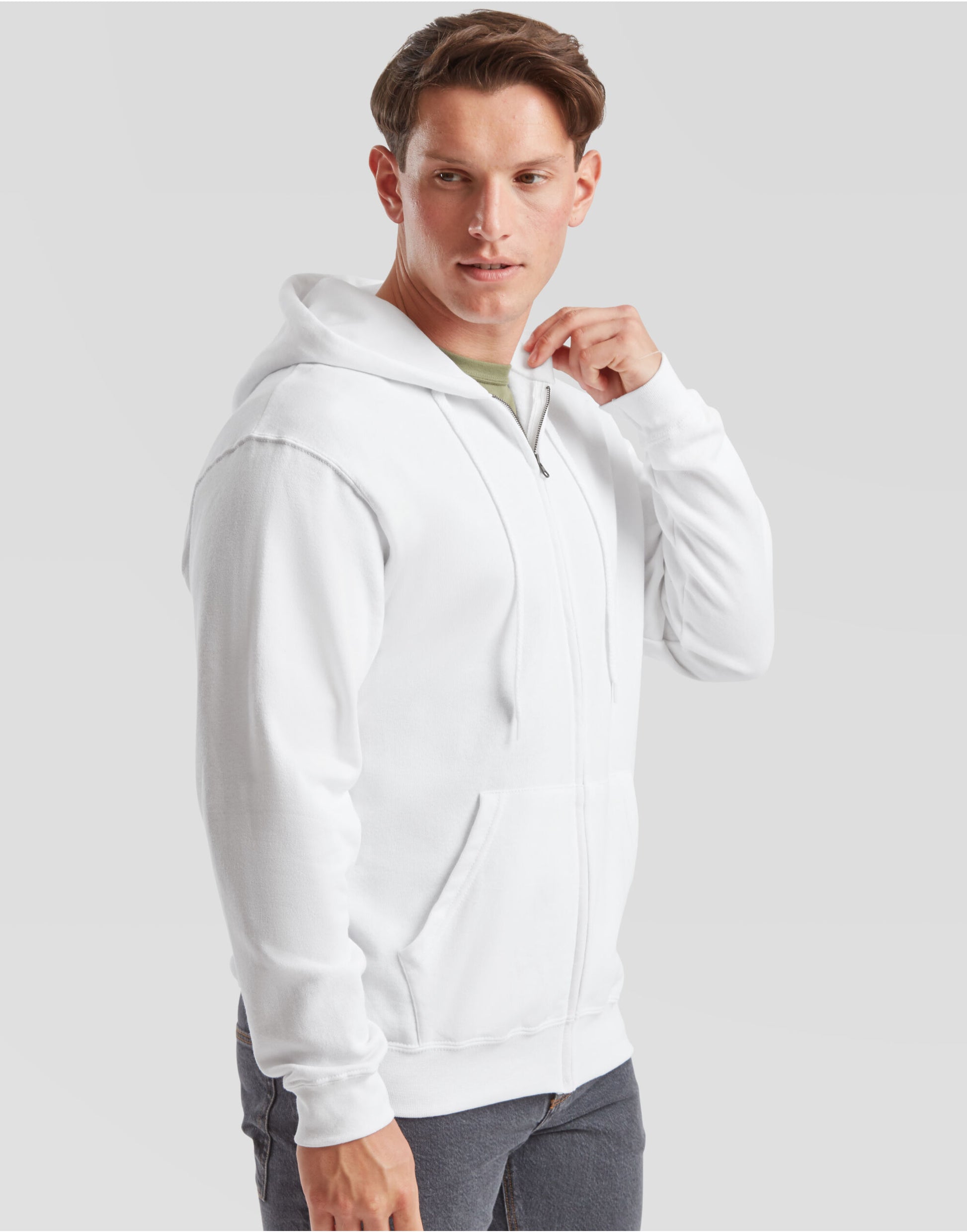 Men's Classic Hooded Sweat Jacket - White