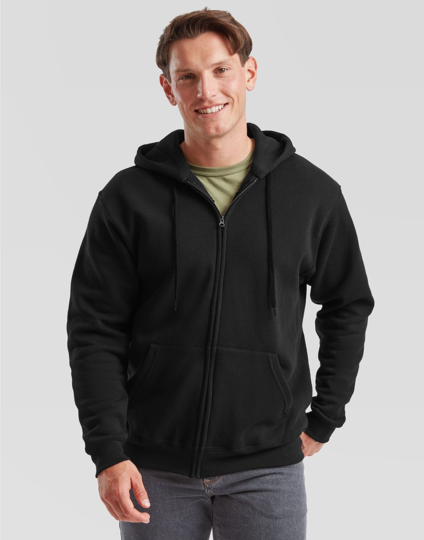 Men's Classic Hooded Sweat Jacket - Black