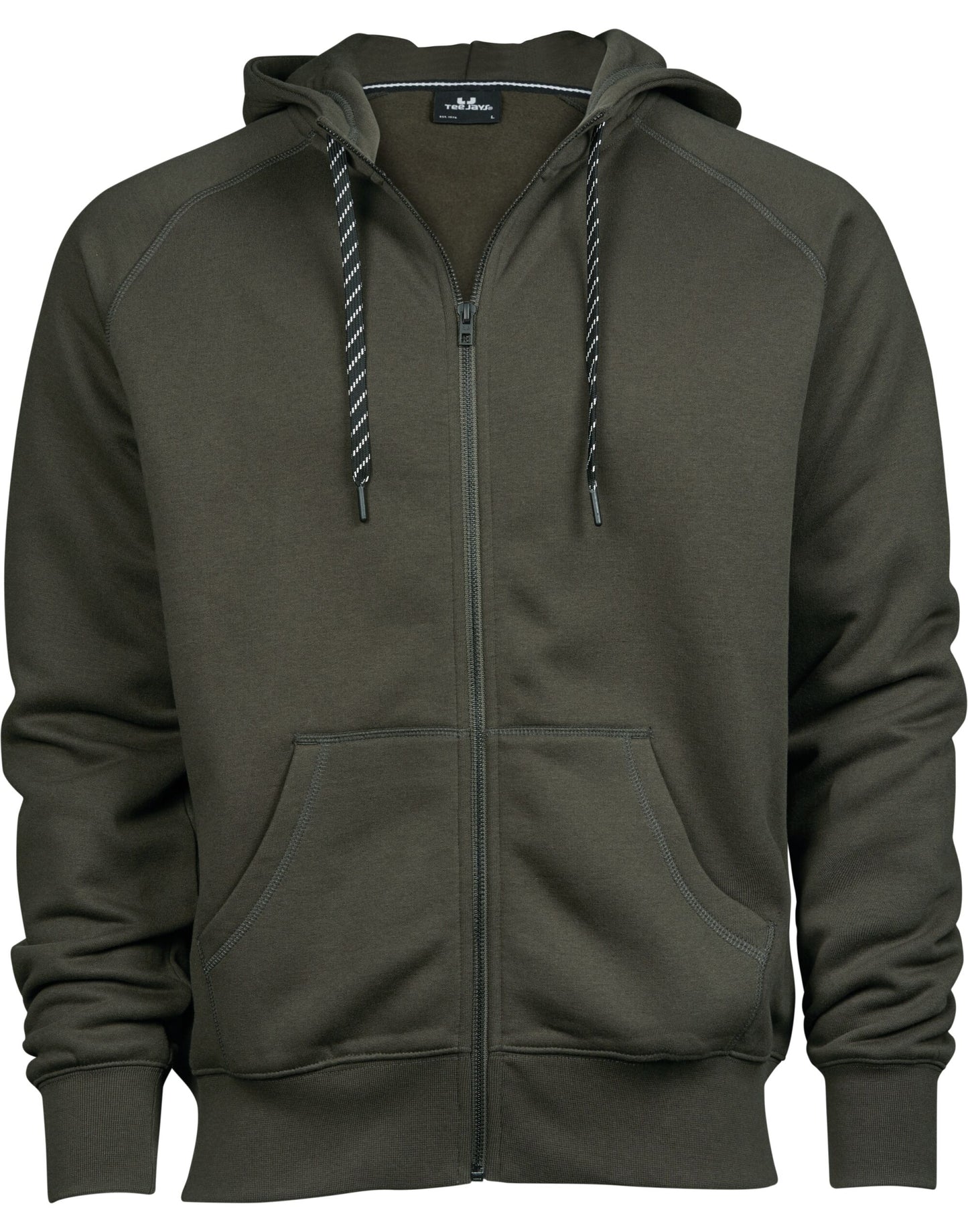 Men's Fashion Full Zip Hood - Deep Green
