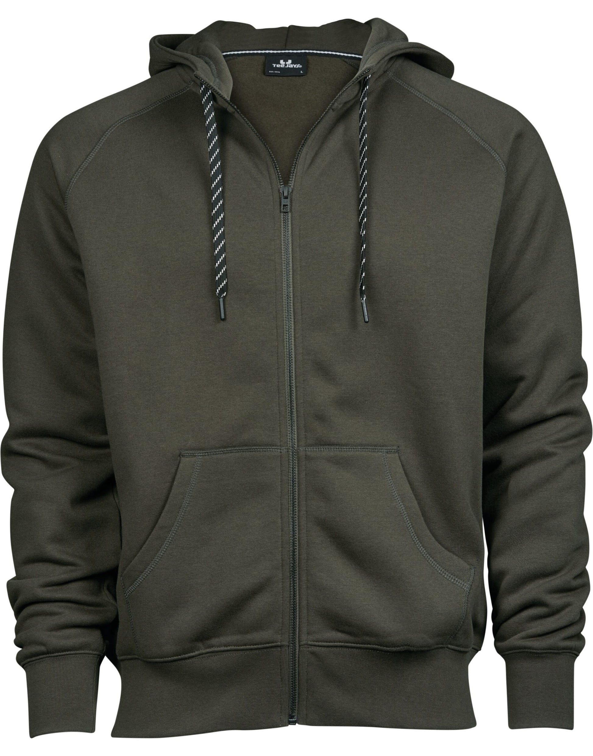 Men's Fashion Full Zip Hood - Deep Green