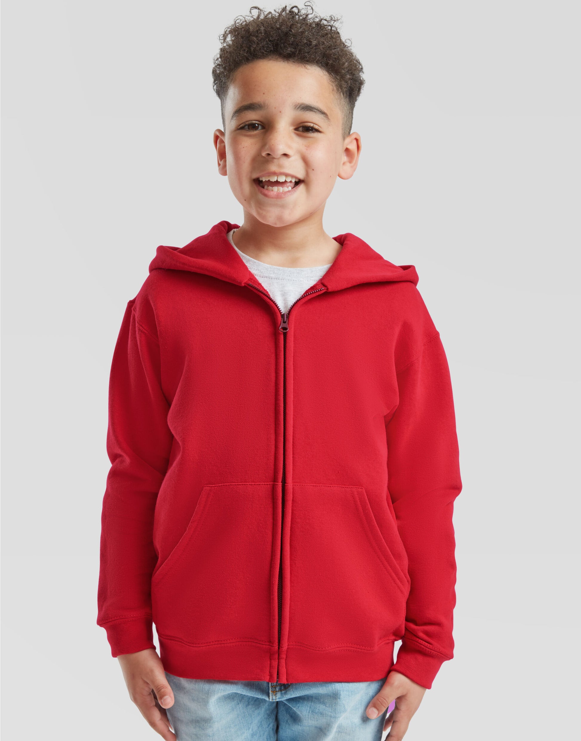Kid's Classic Hooded Sweat Jacket - Red
