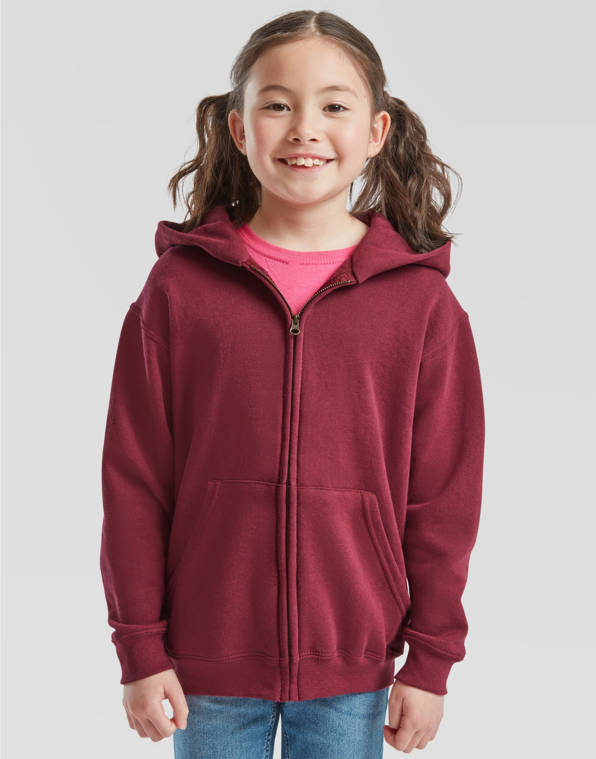 Kid's Classic Hooded Sweat Jacket - Burgundy