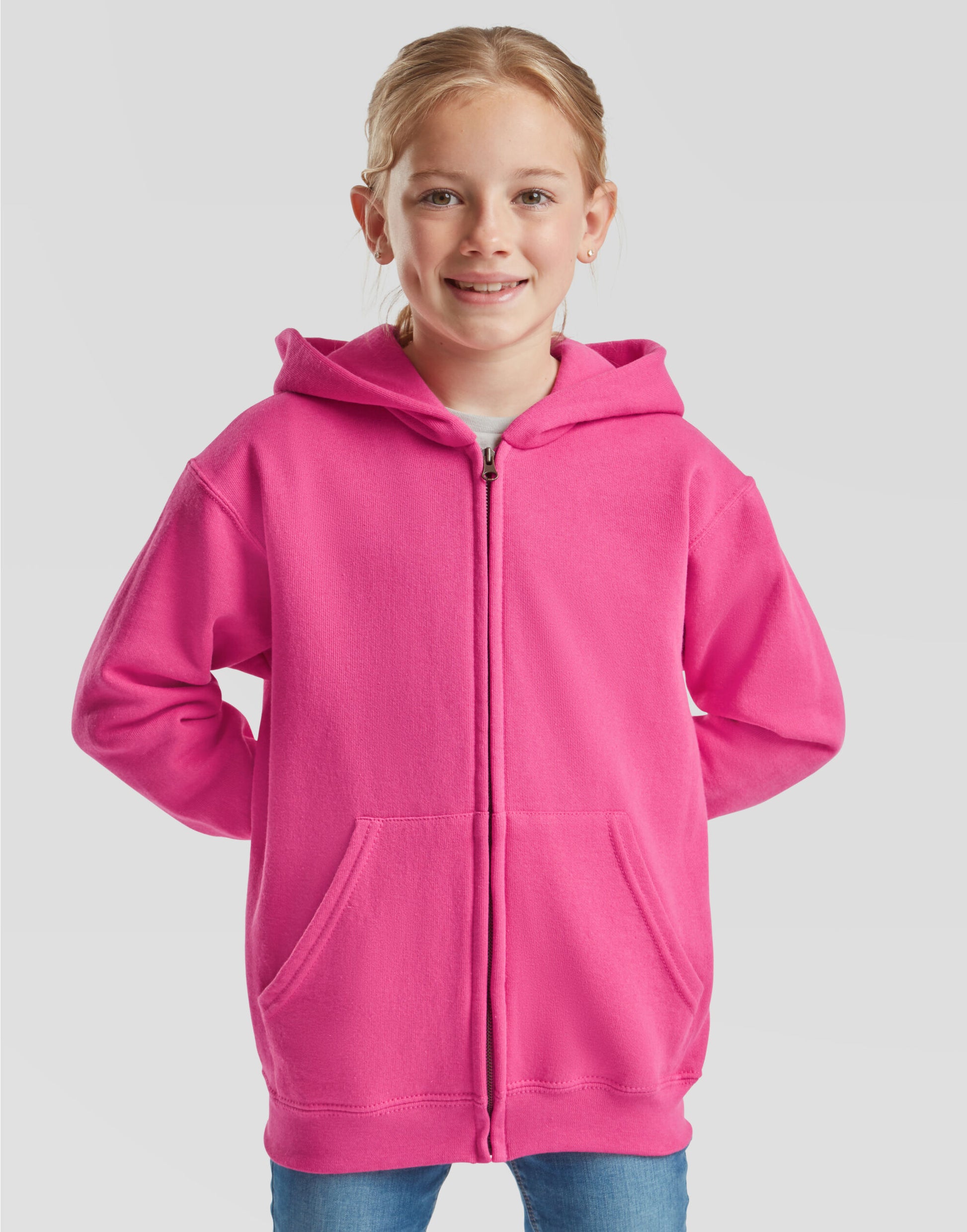 Kid's Classic Hooded Sweat Jacket - Fuchsia