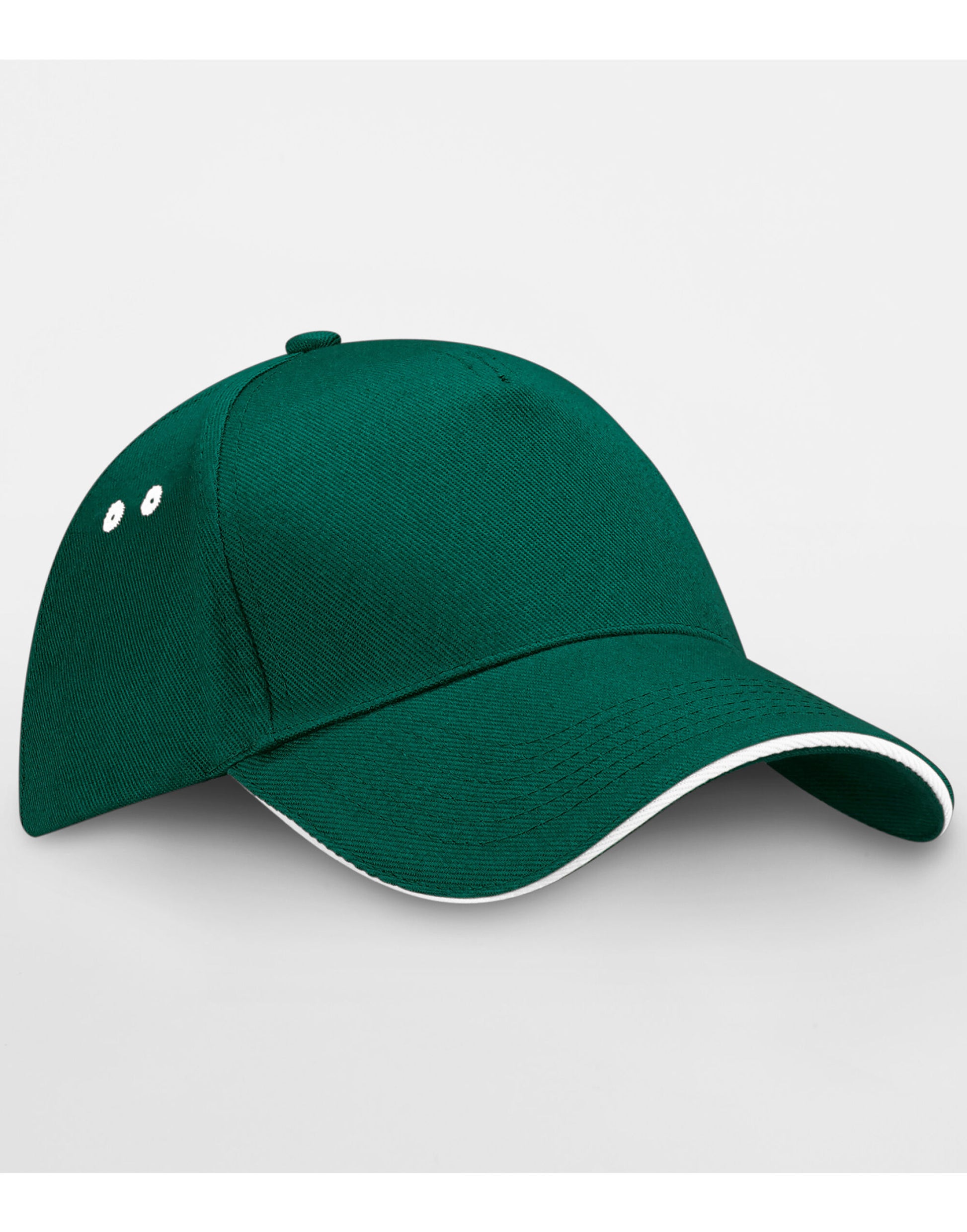 Ultimate 5 Panel Cap Sandwich Peak - Bottle Green/White