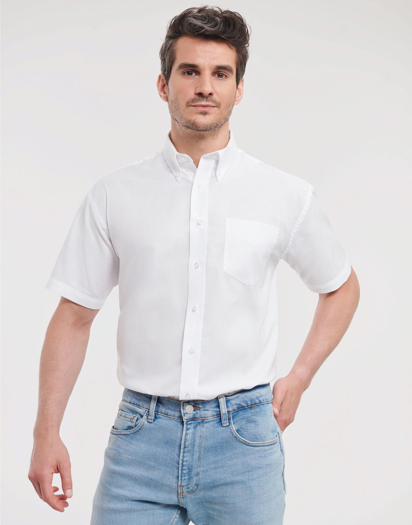 Men's Short Sleeve Classic Oxford Shirt - White