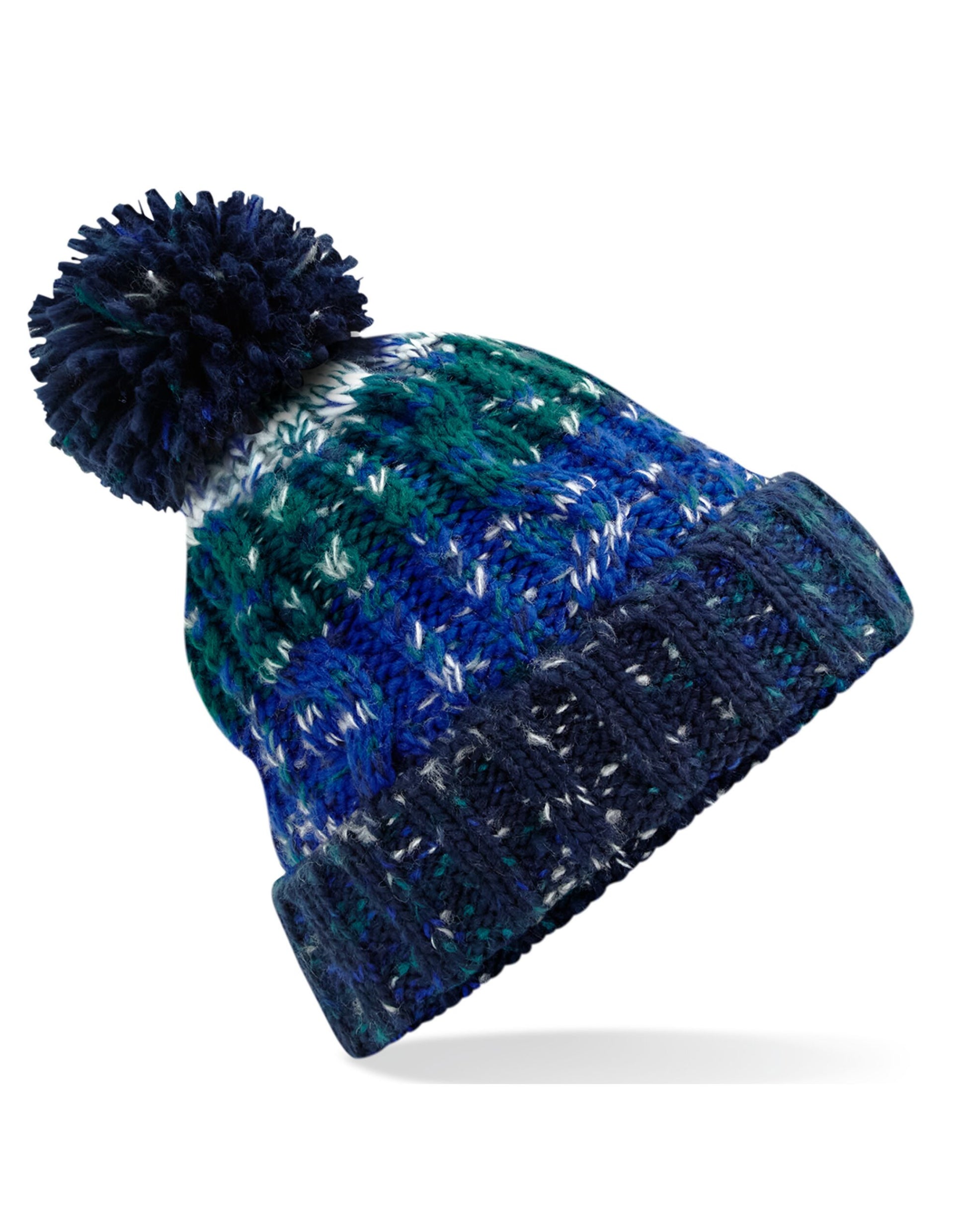 Corkscrew Pom Pom Beanie - Alpine Blues