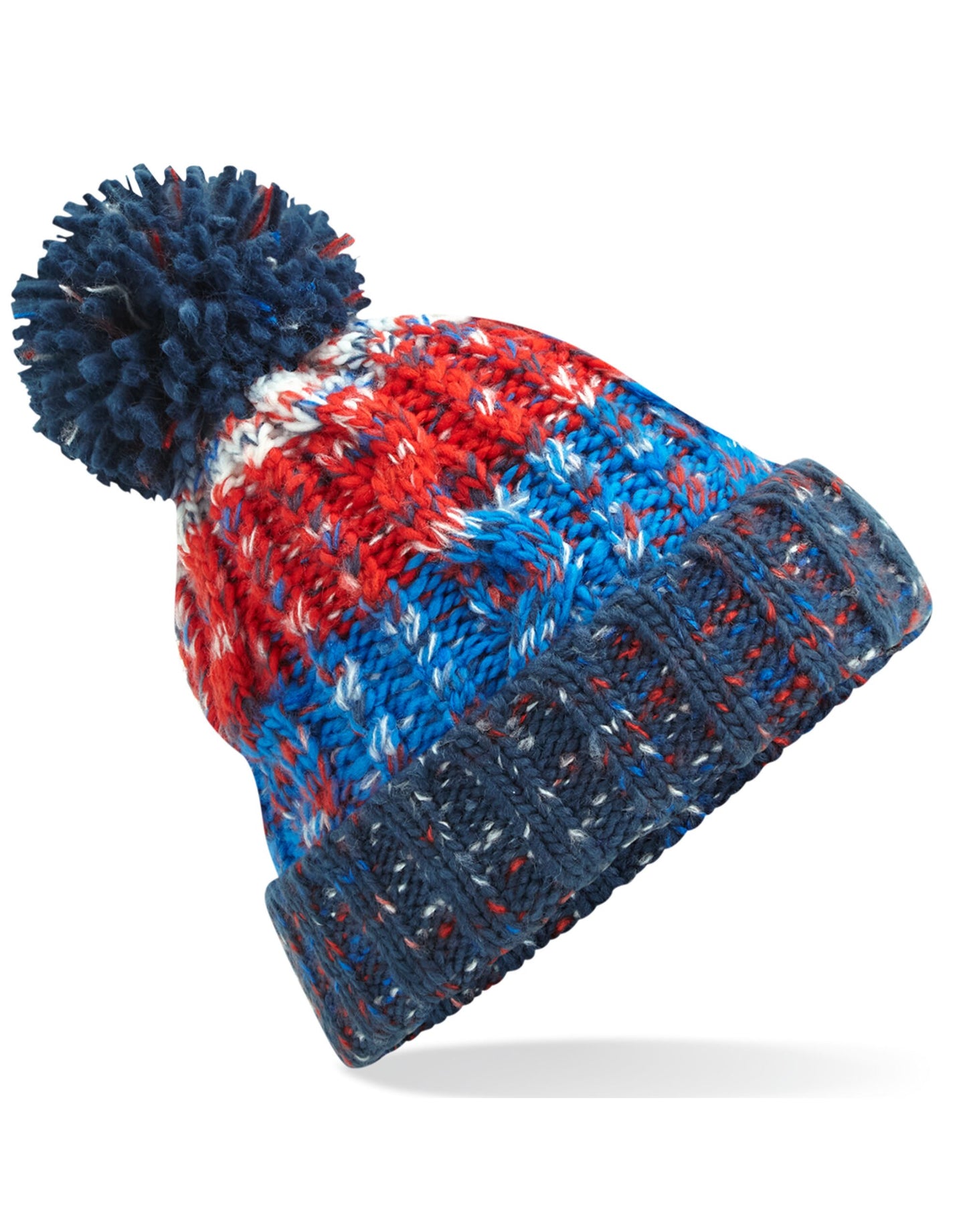 Corkscrew Pom Pom Beanie - Chilli Blues