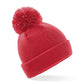 Junior Reflective Bobble Beanie - Bright Red