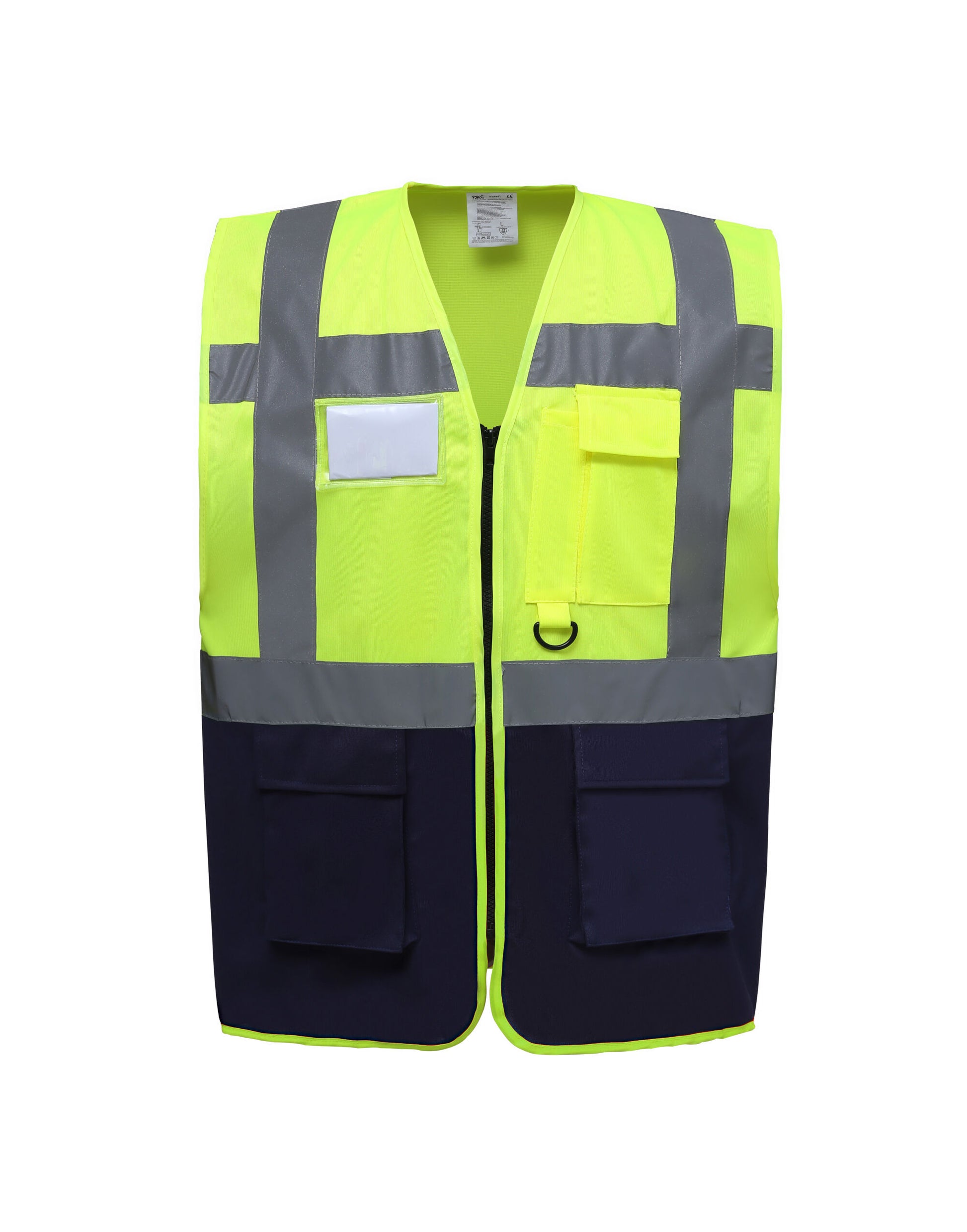 Hi-Vis Executive Waistcoat - Hi-Vis Yellow/Navy