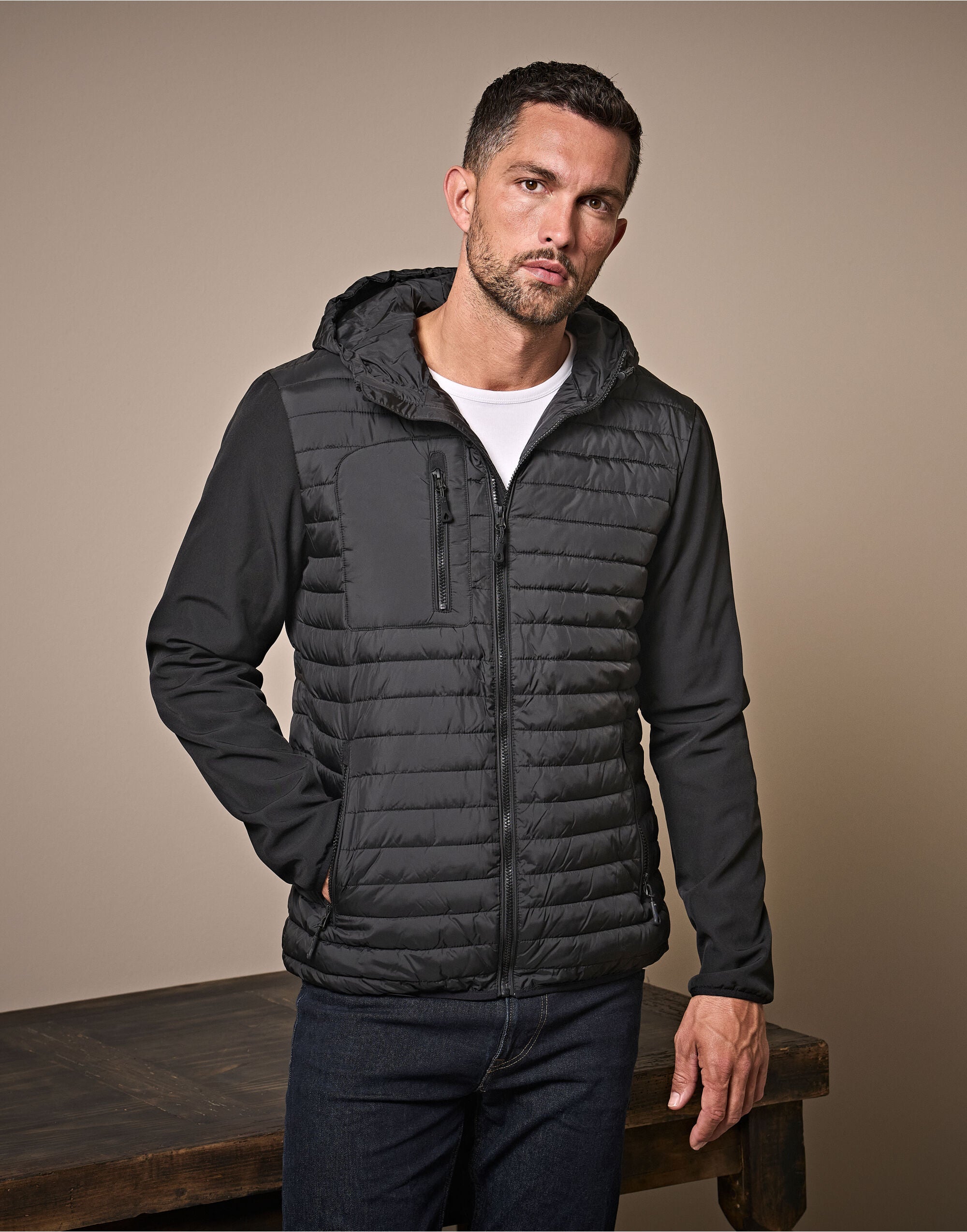 Men's Hooded Crossover Jacket