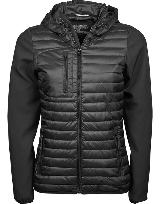 Ladies' Hooded Crossover Jacket - Black