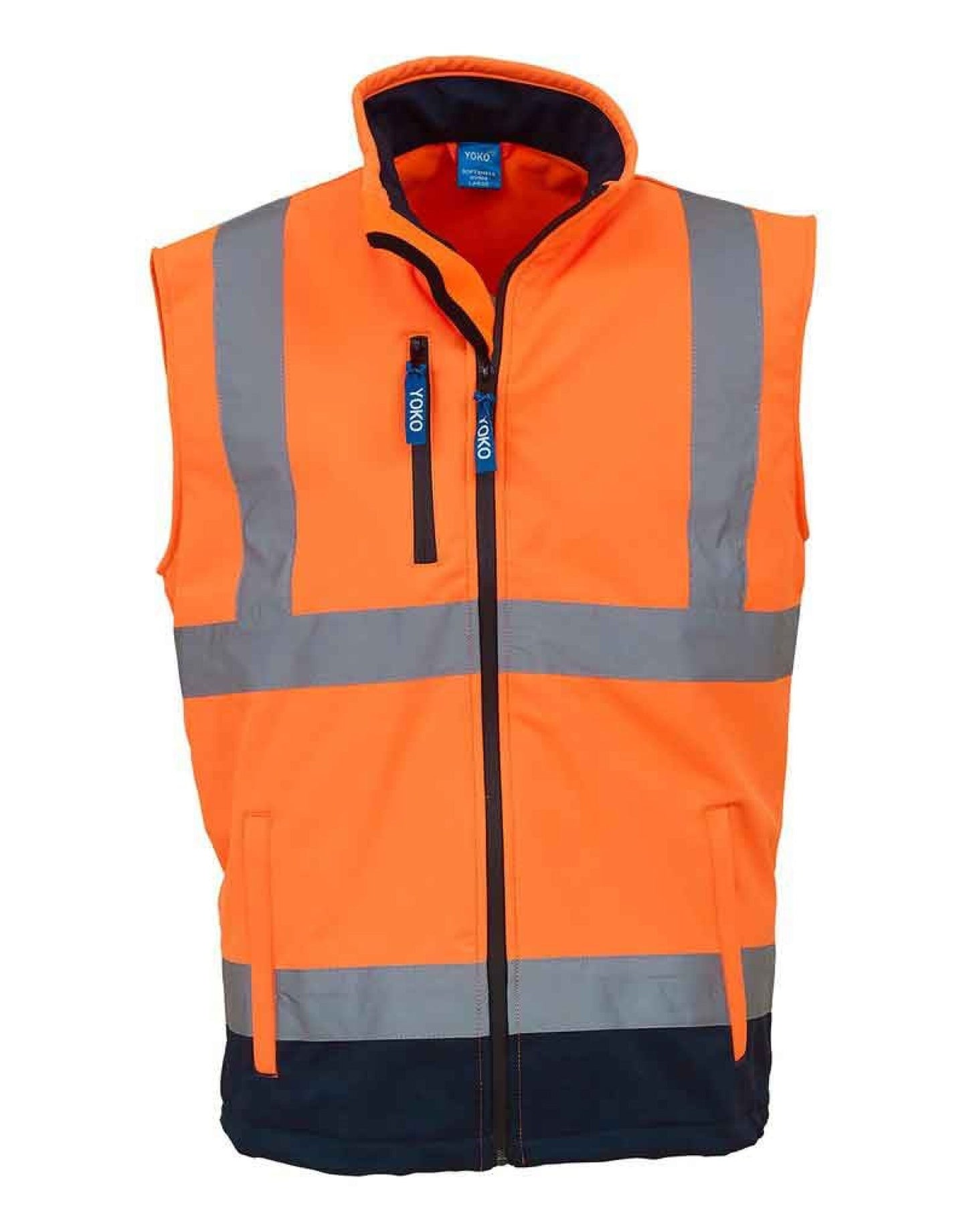 Hi-Vis Softshell Bodywarmer - Hi Vis Orange/Navy