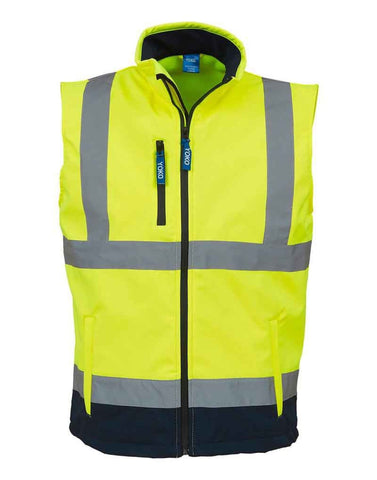 Hi-Vis Softshell Bodywarmer - Hi-Vis Yellow/Navy
