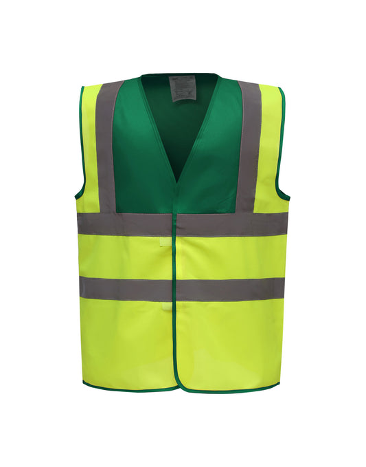 Two Tone Class 1 Waistcoat - Hi Vis Yellow/Green