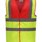 Two Tone Class 1 Waistcoat - Red/Hi Vis Yellow