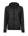 Ladies' Hybrid-Stretch Hooded Jacket - Black/Black