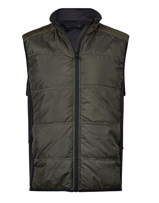 Hybrid-Stretch Bodywarmer - Deep Green/ Black
