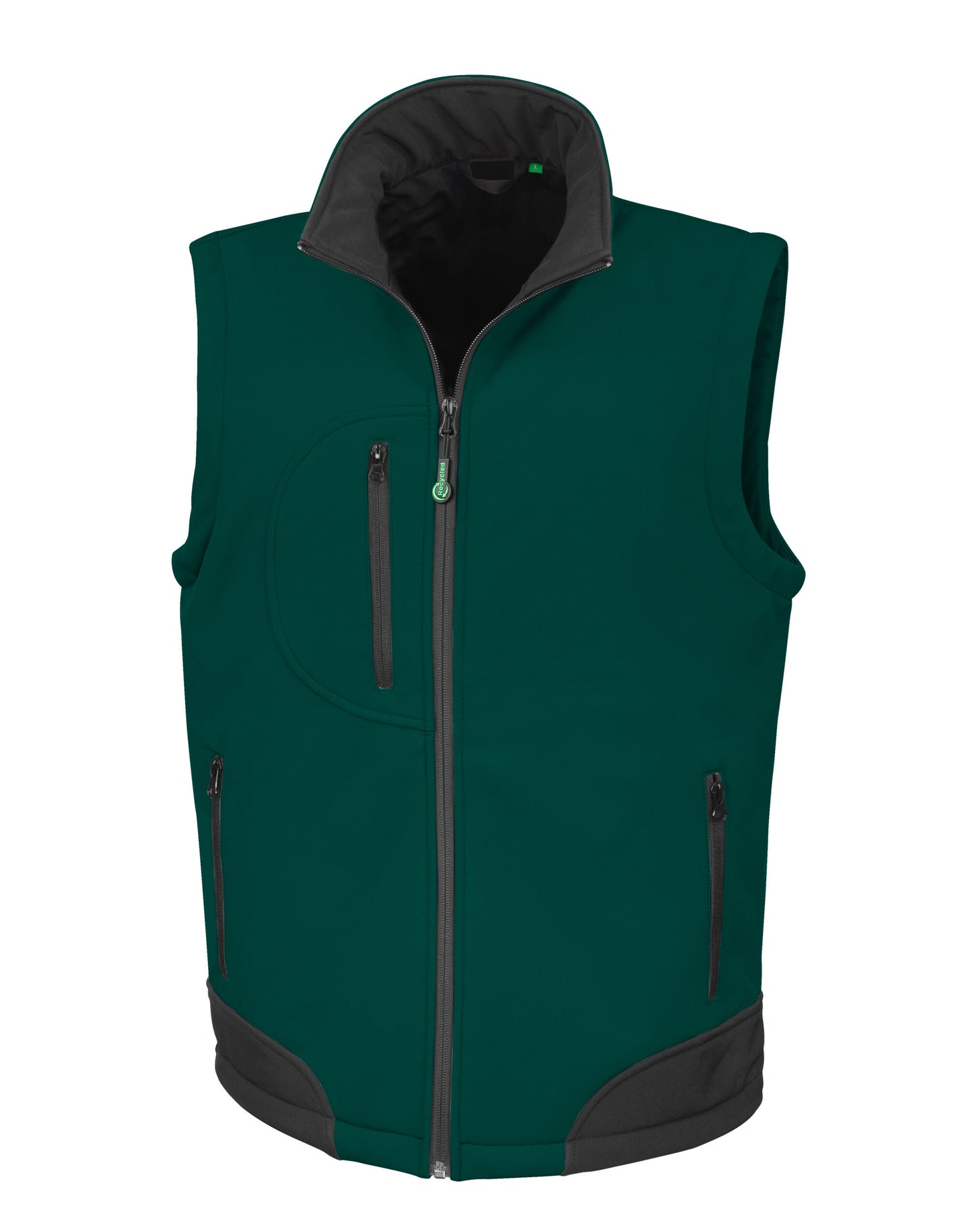Recycled 3 Layer Softshell Bodywarmer - Bottle Green/Black