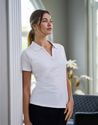 Women's Luxury Stretch V-Neck Polo