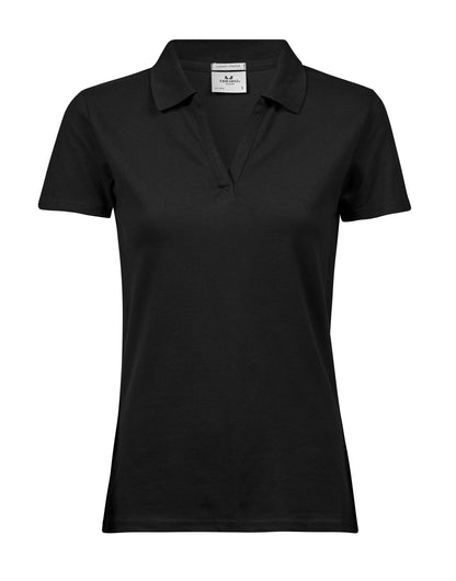 Women's Luxury Stretch V-Neck Polo - Black