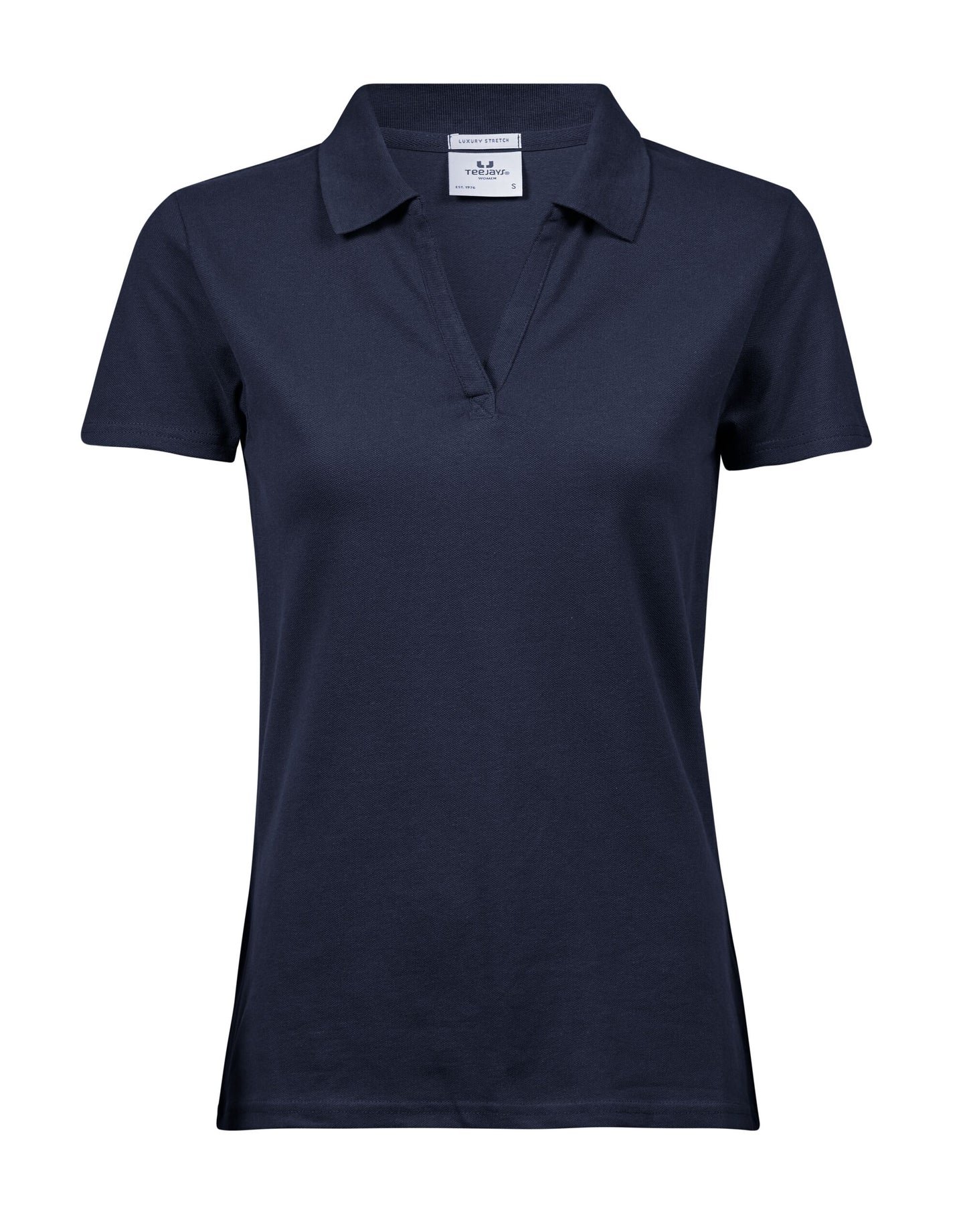 Women's Luxury Stretch V-Neck Polo - Navy