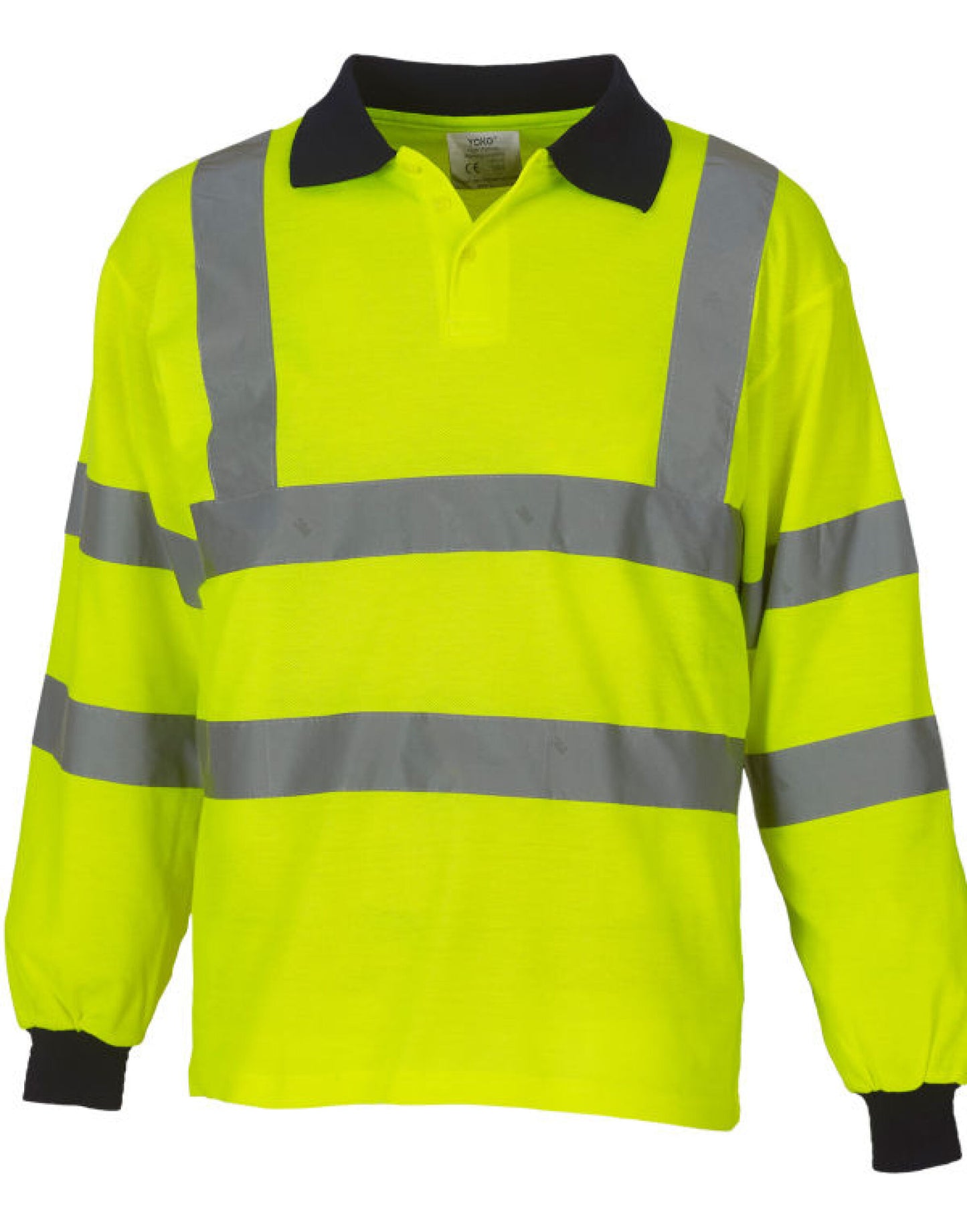 Hi-Vis Long Sleeve Polo Shirt - Hi-Vis Yellow