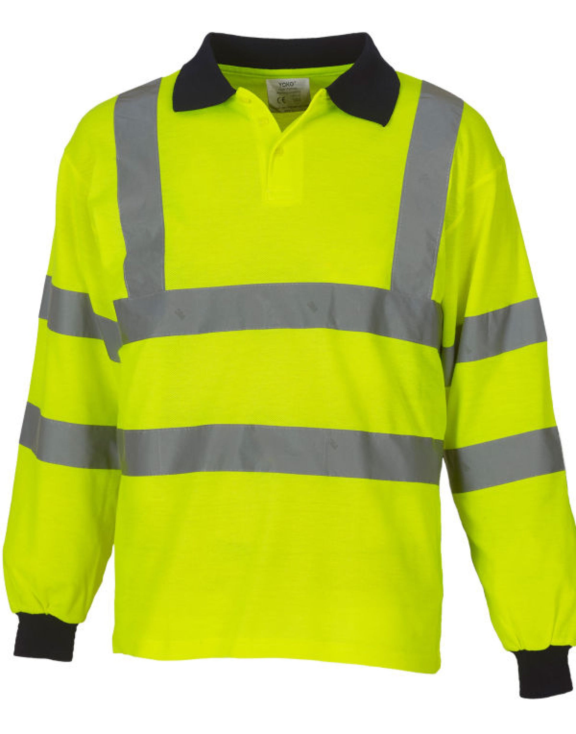 Hi-Vis Long Sleeve Polo Shirt - Hi-Vis Yellow