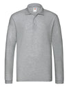 Men's Premium Long Sleeve Polo - Athletic Heather