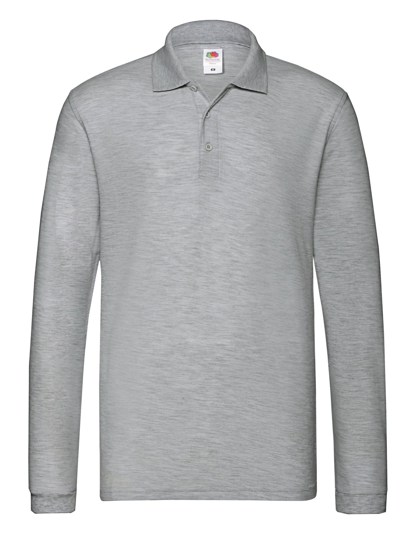 Men's Premium Long Sleeve Polo - Athletic Heather