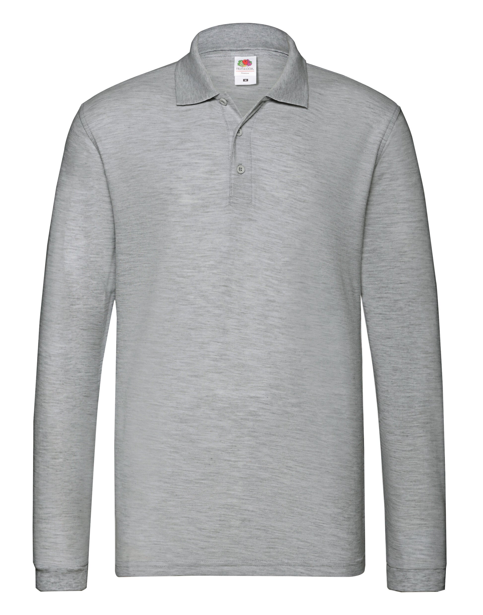 Men's Premium Long Sleeve Polo - Athletic Heather