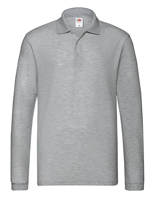 Men's Premium Long Sleeve Polo - Athletic Heather