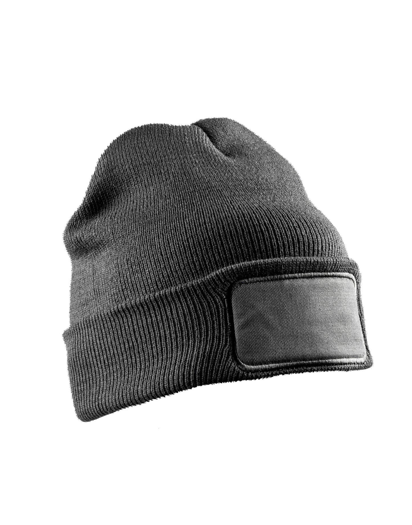 Recycled Double Knit Printers Beanie - Grey