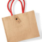 Jute Classic Shopper - Natural/Bright Red