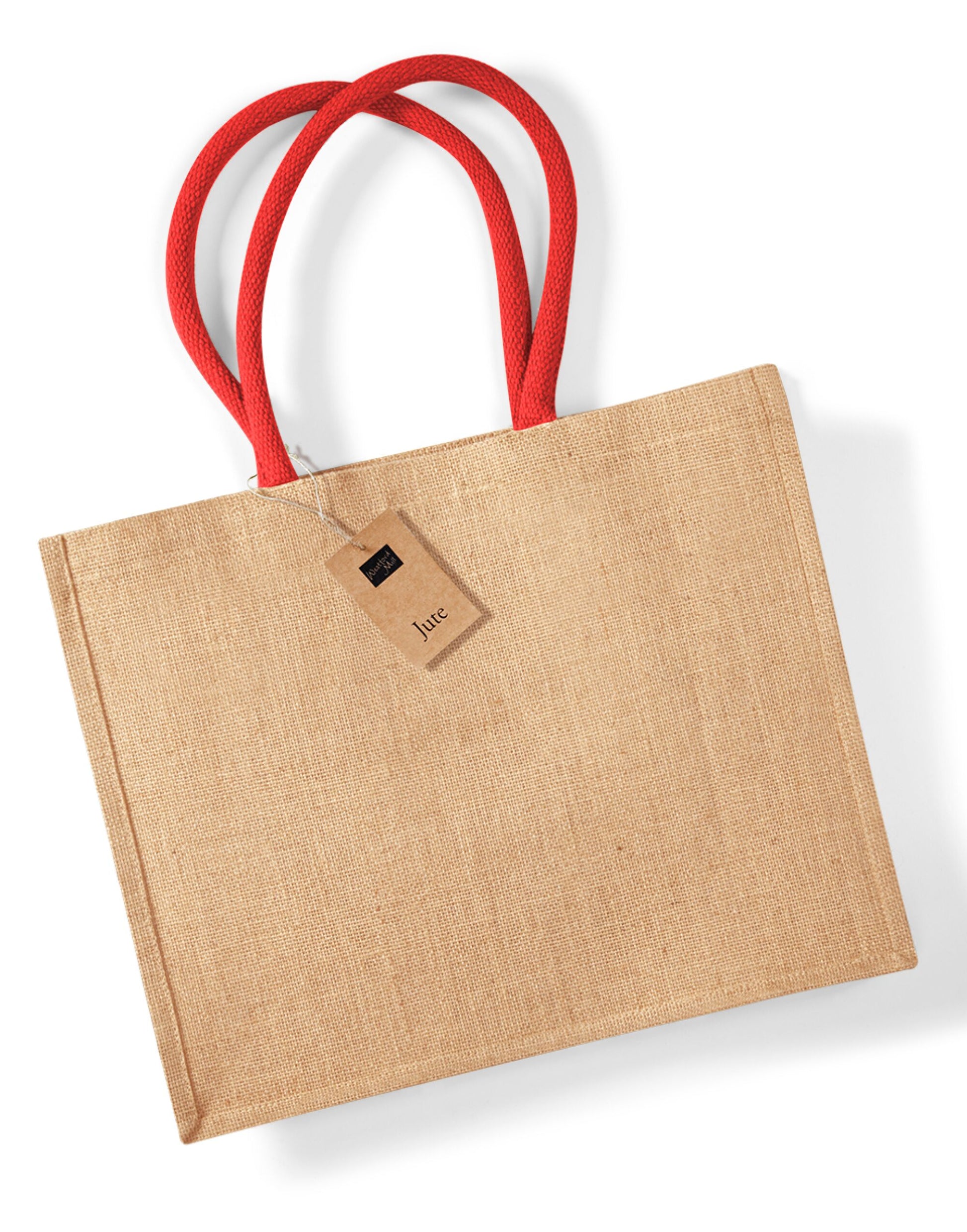 Jute Classic Shopper - Natural/Bright Red