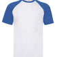 Men's Valueweight Short Sleeve Baseball T-Shirt - White/Royal Blue
