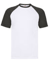 Men's Valueweight Short Sleeve Baseball T-Shirt - White/Black