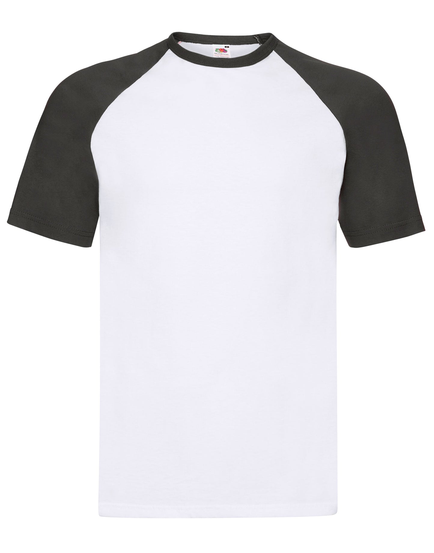 Men's Valueweight Short Sleeve Baseball T-Shirt - White/Black