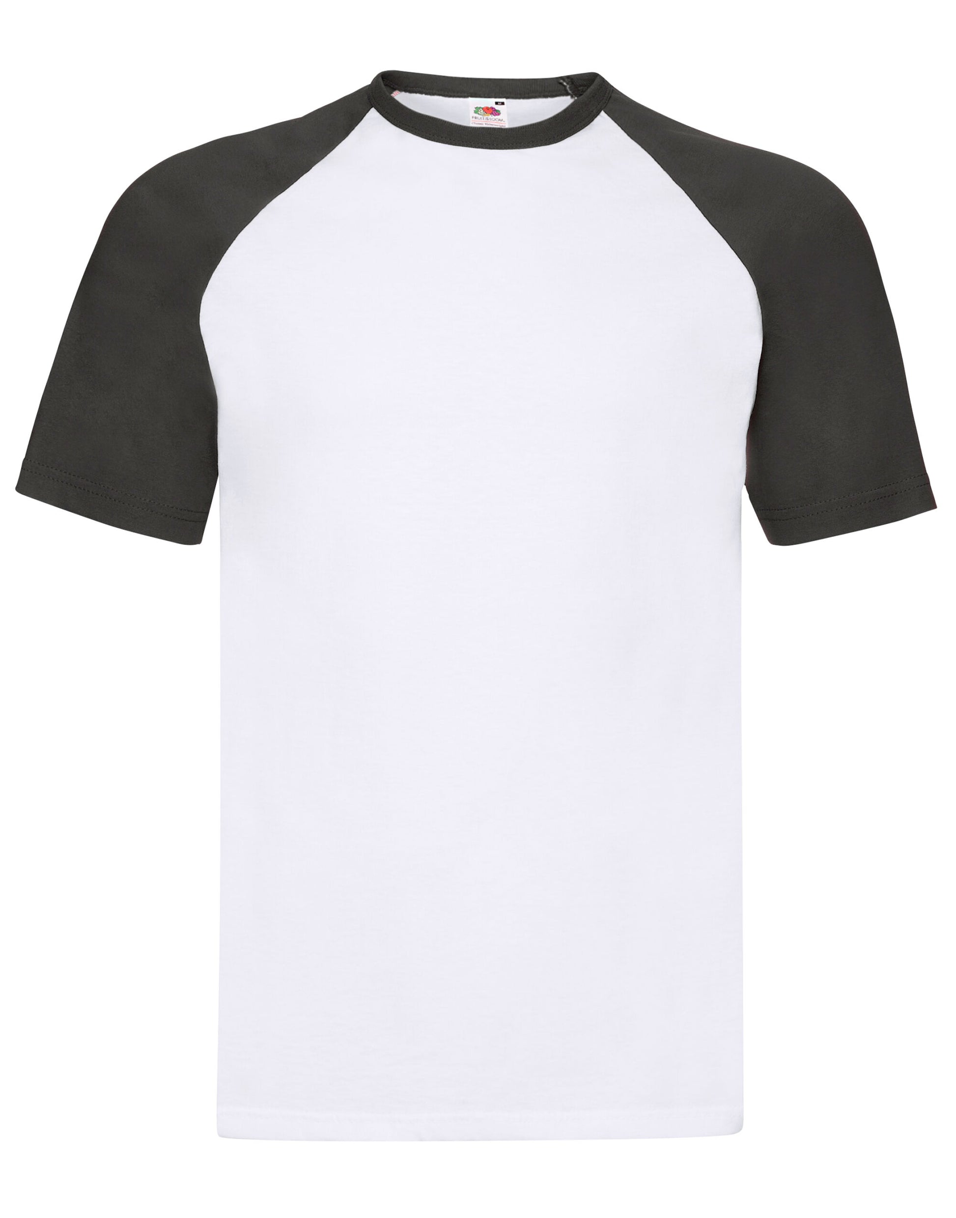 Men's Valueweight Short Sleeve Baseball T-Shirt - White/Black
