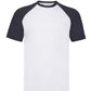 Men's Valueweight Short Sleeve Baseball T-Shirt - White/Deep Navy