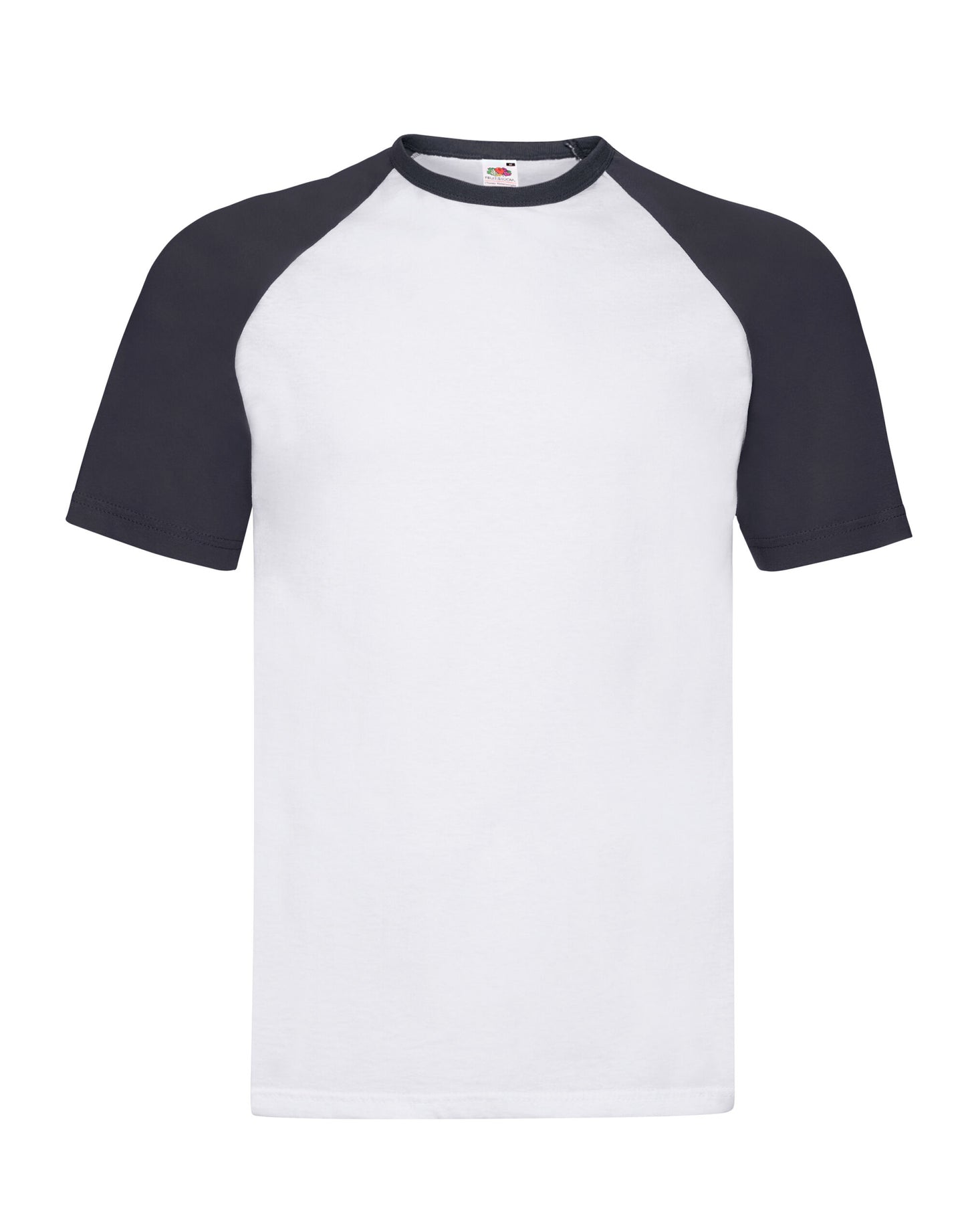 Men's Valueweight Short Sleeve Baseball T-Shirt - White/Deep Navy