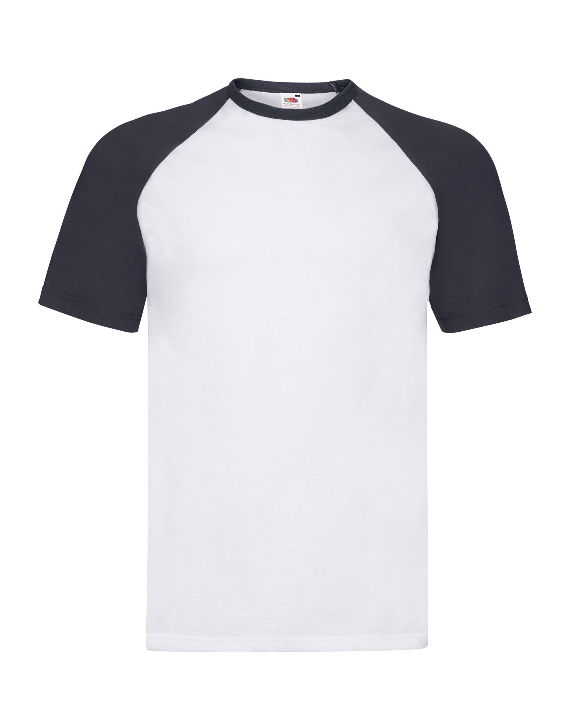 Men's Valueweight Short Sleeve Baseball T-Shirt - White/Deep Navy