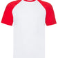Men's Valueweight Short Sleeve Baseball T-Shirt - White/Red