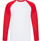 Men's Valueweight Long Sleeve Baseball T-Shirt - White/Red