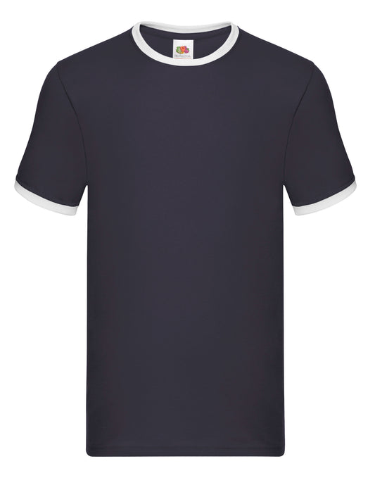 Men's Valueweight Ringer T - Navy/White