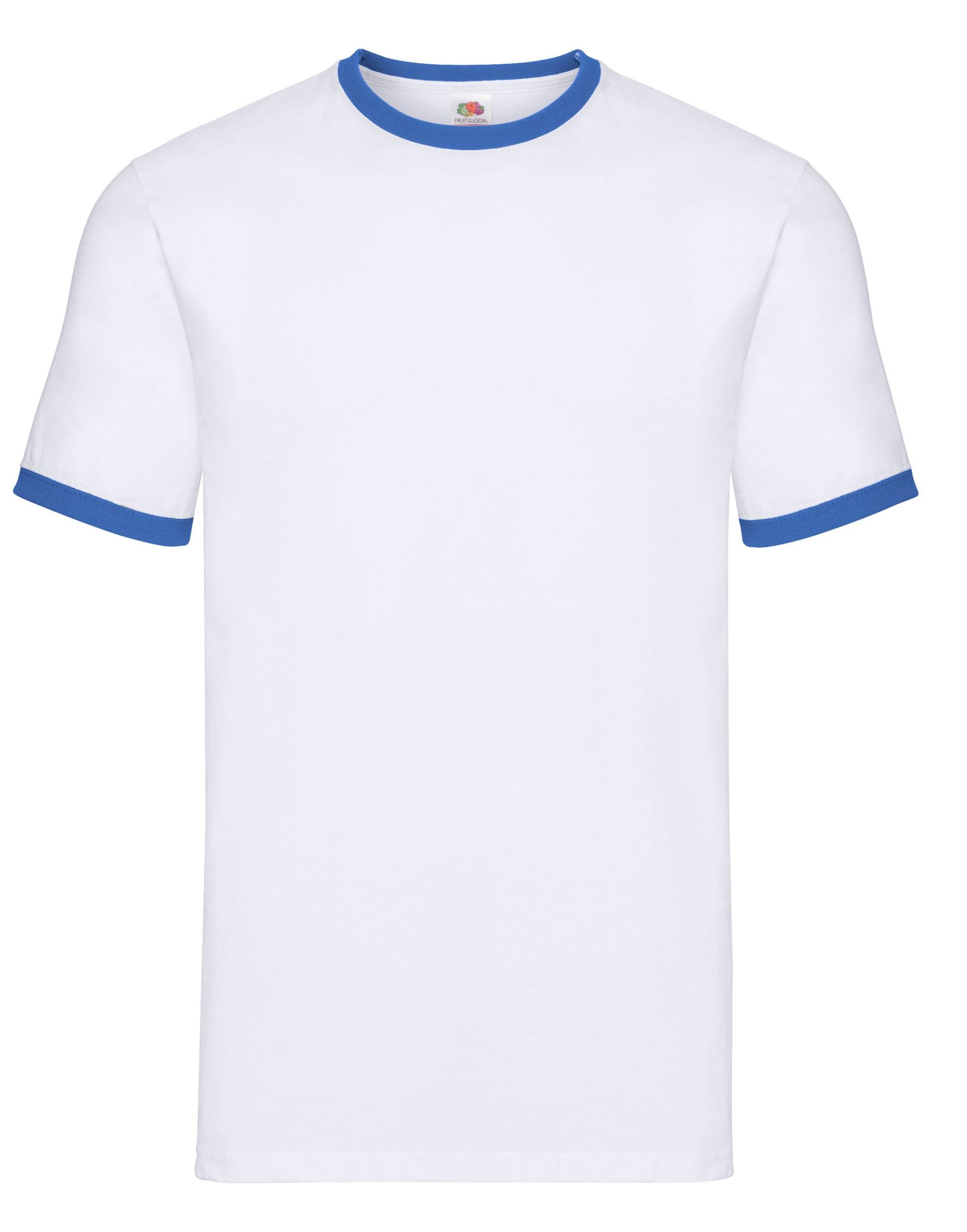 Men's Valueweight Ringer T - White/Royal Blue