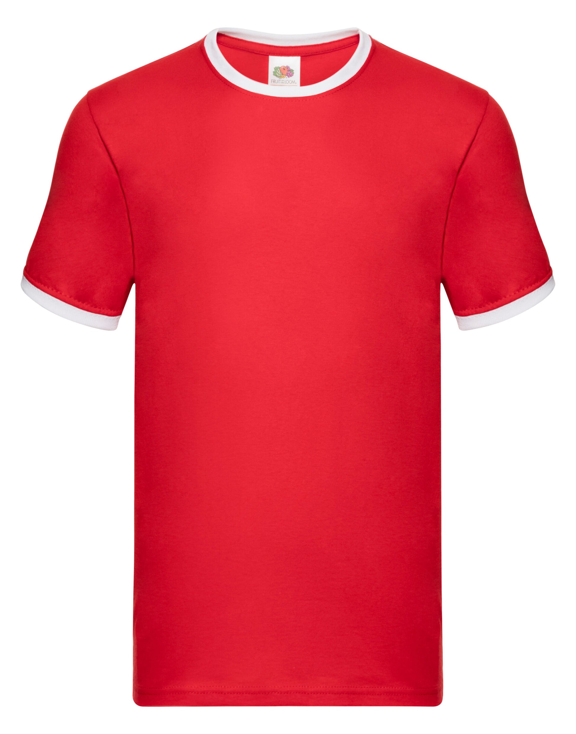 Men's Valueweight Ringer T - Red/White