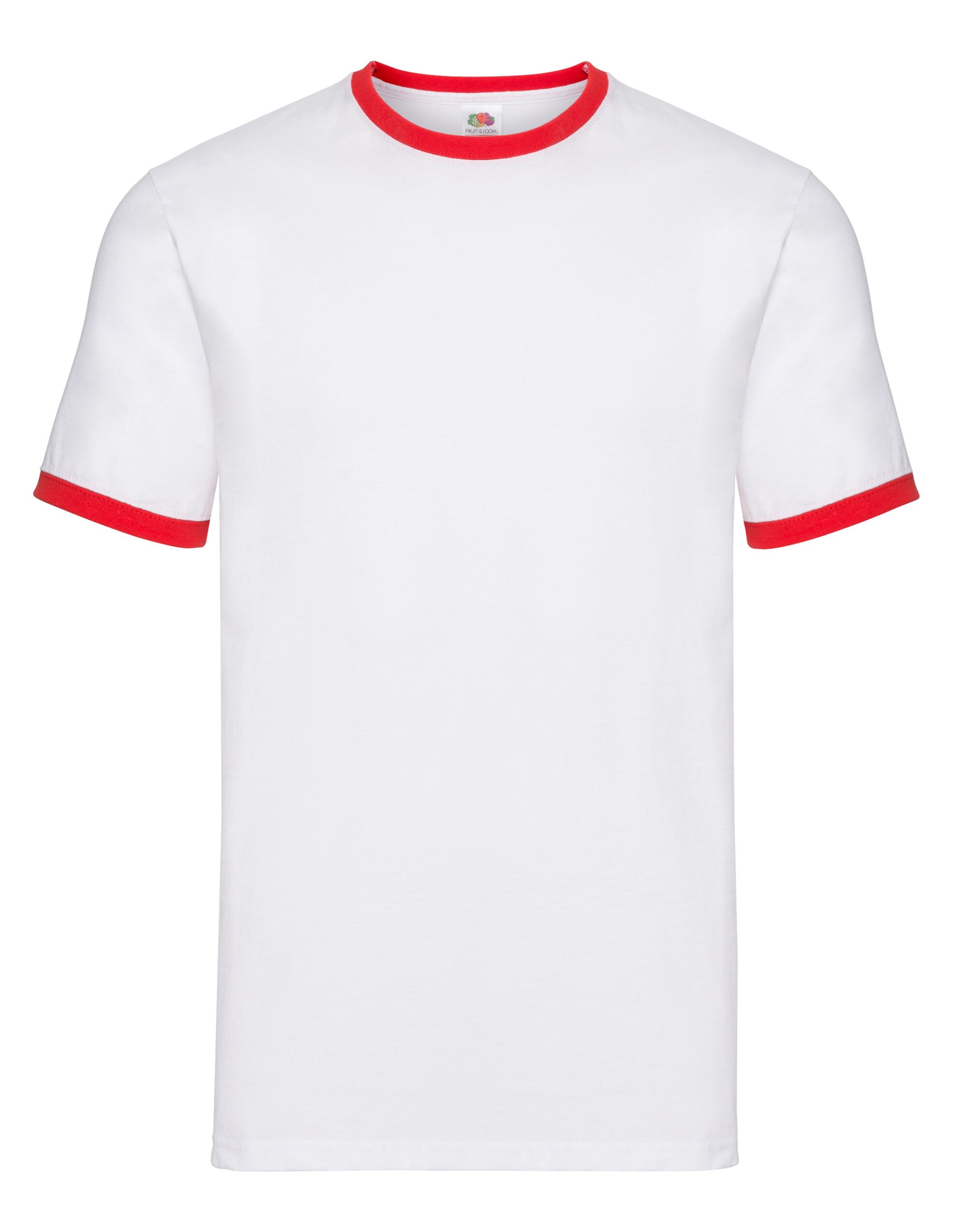 Men's Valueweight Ringer T - White/Red